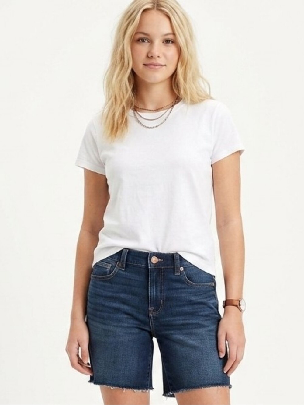 American Eagle Dream Short Midi Size 6 Denim Blue